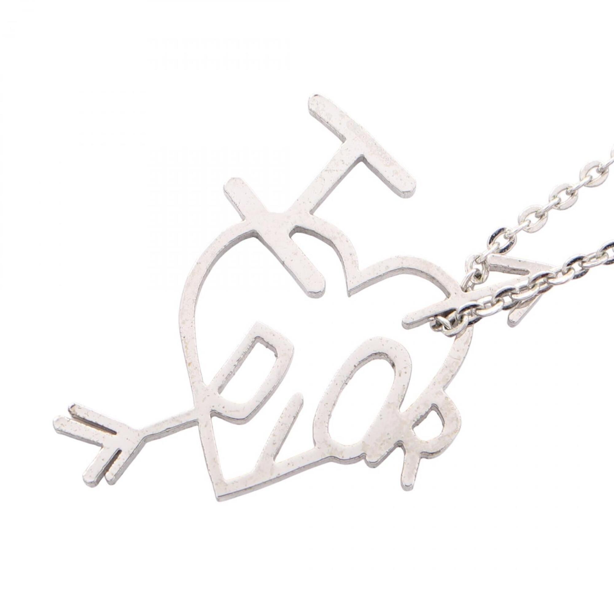 Christian Dior Dior Heart Arrow I Love Dior Necklace, Stainless Steel, Silver...